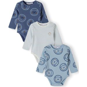 MINOTI Rompertje/body  lichtblauw / wit