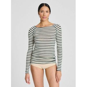 Gai+Lisva Top 'Amalie'  olijfgroen / wit