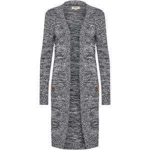 Oxmo Gebreid vest 'Philetta'  zwart gemêleerd