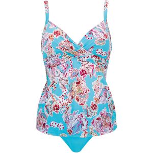 OLYMPIA Tankini  lichtblauw / oranje / pink / wit