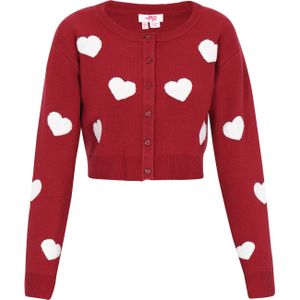 MYMO Gebreid vest  donkerrood / wit