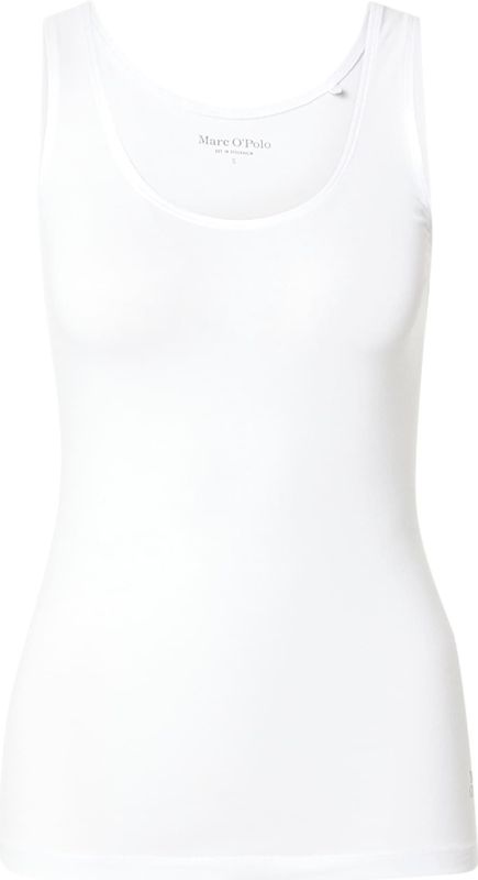 Marc O'Polo - Tanktop Essentials - Wit - Mouwloos - Met Klein Logo Aan De Zoom