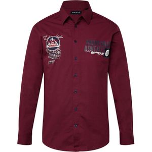 Men Plus Overhemd  navy / bordeaux / wit