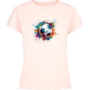 F4NT4STIC Shirt 'Bunte Fußball Grafik'  cyaan blauw / oranje / pastelroze / donkerroze