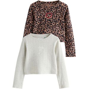 Next Shirt  bruin / mokka / lichtgrijs / zwart