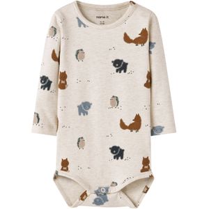 Name It Romper l/s - NbmSoul - Peyote Melange - Name It - 1 jaar (80) - Romper L/S