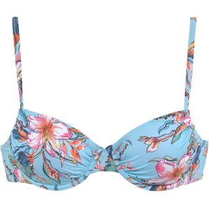 Lascana - MALIA - Bikinitop - Lichtblauw - Met Beugel - Gedessineerd