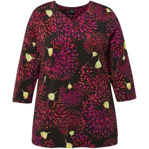 Ulla Popken Shirt  geel / bordeaux / zwart