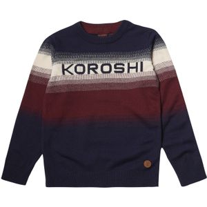 KOROSHI Trui  navy / bordeaux / zwart / wit