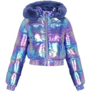 MYMO Winterjas  saffier / cyaan blauw / lila