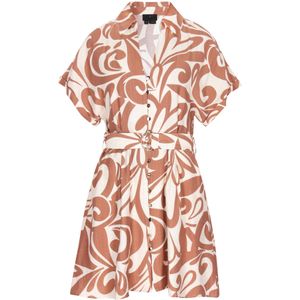 DreiMaster Klassik Blousejurk 'Fashion Look'  beige / donkerbeige / lichtbruin