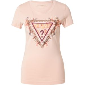 Guess - Dames-T-shirt - Lichtblauw - Triangle Flowers