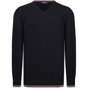 Jimmy Sanders - V Trui - Navy - 100% Katoen - Heren