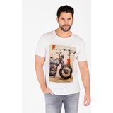 Key Largo Shirt 'Spokes'  beige / oranje / zwart / wit