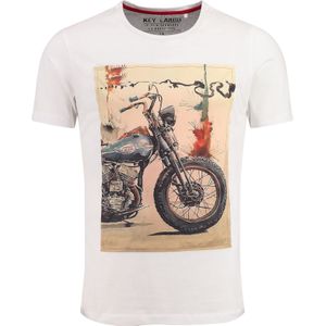 Key Largo Shirt 'Spokes'  beige / oranje / zwart / wit