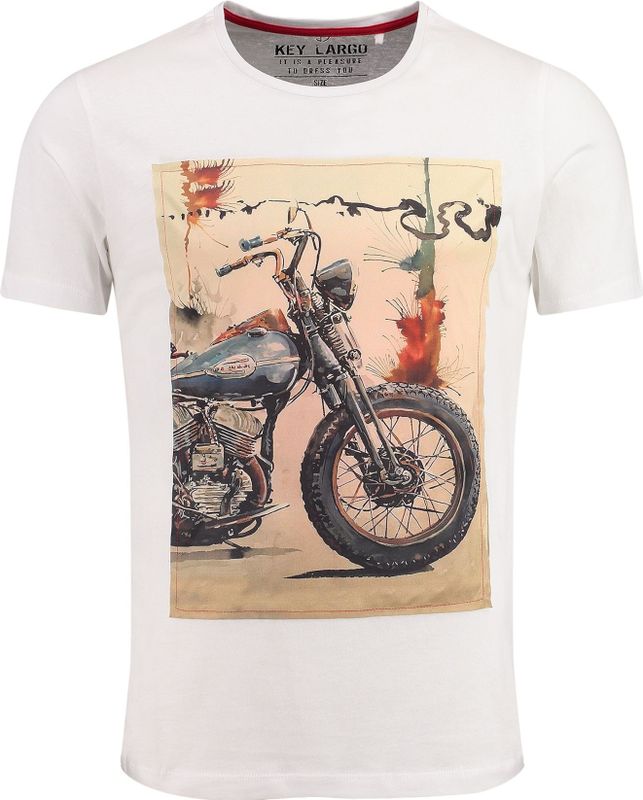 Key Largo Shirt 'Spokes'  beige / oranje / zwart / wit