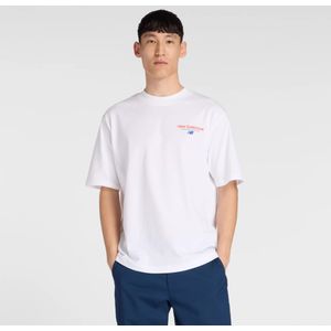 new balance Shirt  blauw / koraal / zwart / wit