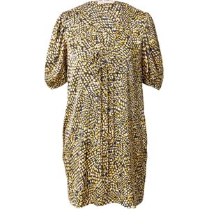 Traffic People Jurk 'Blair'  mosterd / zwart / wit