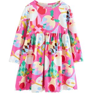 Next Jurk 'Christmas'  pink / rosa / rood / wit