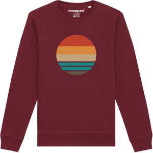 Watapparel Sweatshirt 'Retro Sunset Ocean'  blauw / olijfgroen / oranje / bourgogne