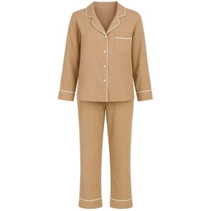 For You Moda Pyjama  lichtbruin / wit