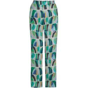 Goldner Broek 'Vera'  blauw / grijs / lichtgroen / zwart