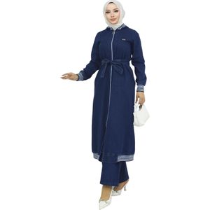 MODAMIHRAM Broekpak  blauw denim / wit