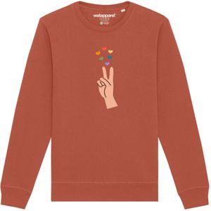 Watapparel Sweatshirt ' Spread love '  lichtbruin / gemengde kleuren