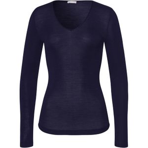 Hanro Onderhemd ' Woolen Silk '  nachtblauw