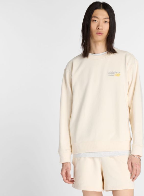 New Balance - Athletics Premium - Sweatshirt - Geel Grijs Wolwit