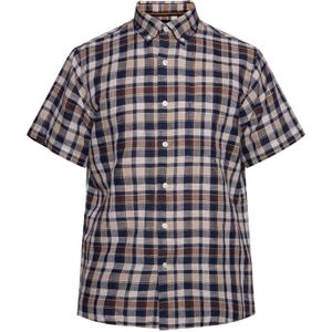 Signal Overhemd 'Hugin'  navy / donkerbruin / donkergrijs / wit