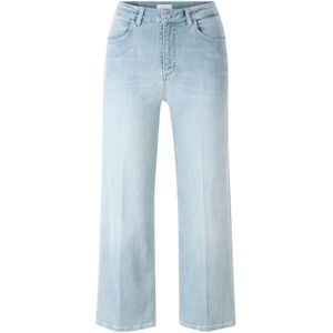 Stretchbroeken - Effen - Denim - Light Washed - Wide Leg - Mid Waist