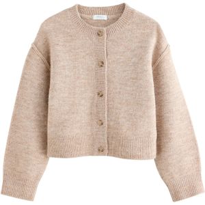 Next - Gebreid Vest - Beige / Donkerbeige - Lange Mouw
