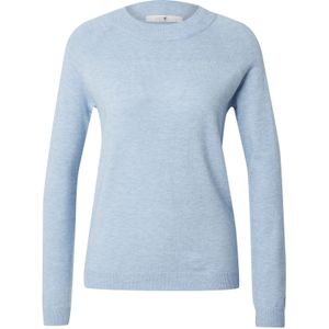 Gebreide Trui - Pearl Blue Marl - Ronde Hals - Lange Mouwen - Ribboord