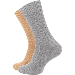Cotton Prime Sokken  camel / grijs gemêleerd