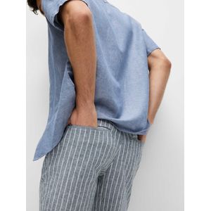 Marks & Spencer Broek  blauw gemêleerd / wit