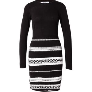 ABOUT YOU Gebreide jurk 'Penelope'  zwart / wit