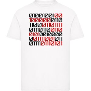 F4NT4STIC Shirt 'I love you 01001001 Binary Code Valentinstag'  rood / zwart / wit