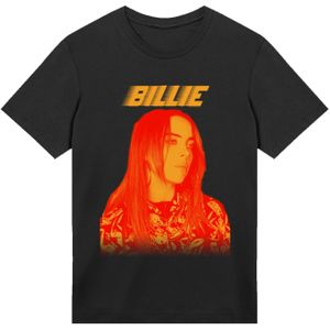 F4NT4STIC Shirt 'Billie Eilish Portrait'  geel / rood / zwart