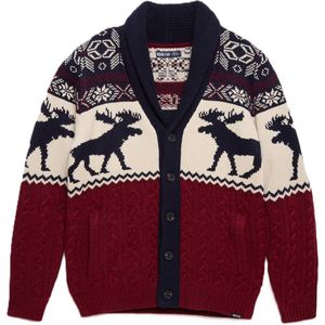 BIG STAR Gebreid vest 'LORENZO'  crème / navy / bordeaux