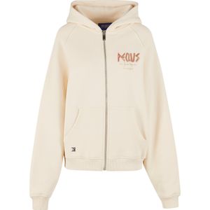 Pequs Sweatvest 'Ancient Love Story'  crème / camel / donkerbeige / donkerrood