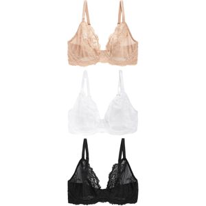 Next BH  donkerbeige / zwart / wit