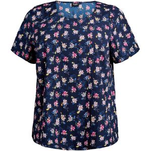 Flash by Zizzi Blouse 'Tracy'  blauw / marine / rosa / donkerroze