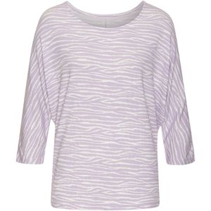 Lascana - Shirt - Paars - 3/4 Mouwen - Modieus Zebra-patroon
