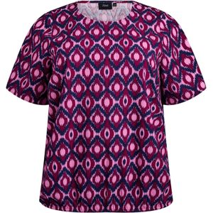 Zizzi Blouse 'Jeasy'  marine / lichtroze / donkerroze
