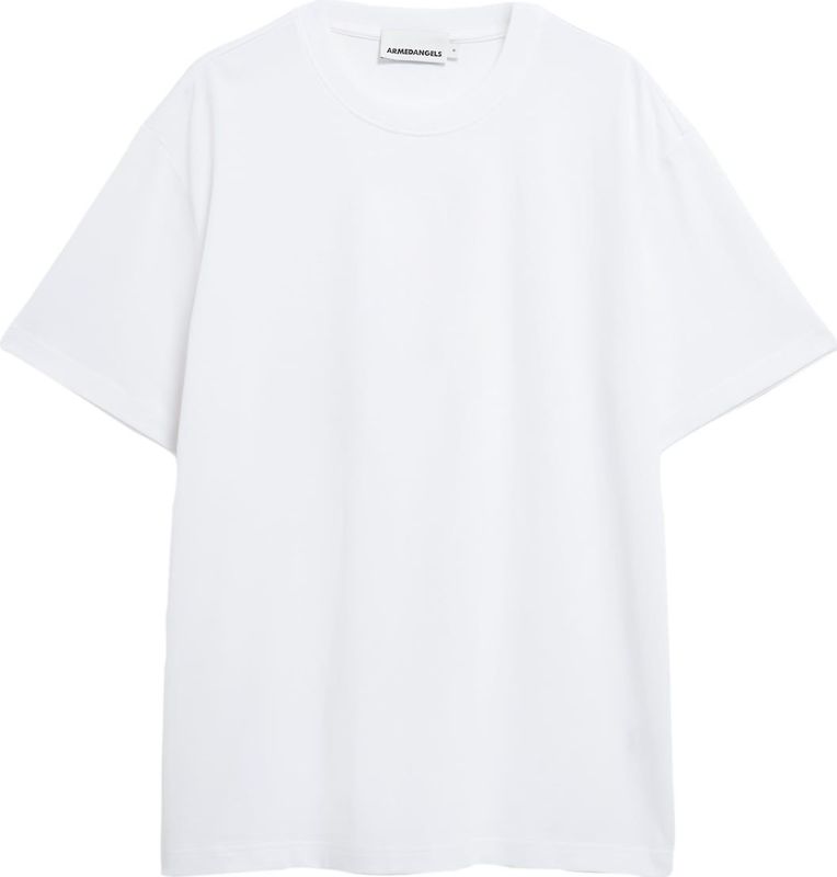 ARMEDANGELS - Shirt - Wit - Ronde Hals - Halve Mouw - Wijde Pasvorm