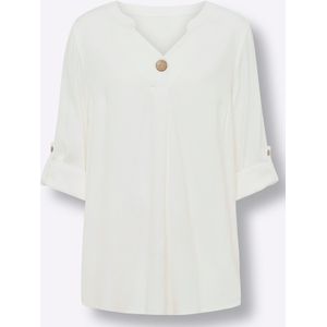 Ecru Blouse - 100% Viscose - Lange Mouwen - Ronde Hals