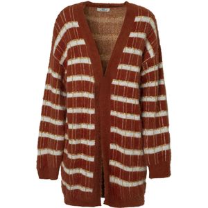 Influencer Gebreid vest  beige / rood