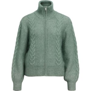 OBJECT Gebreid vest 'OBJNETE'  donkergroen