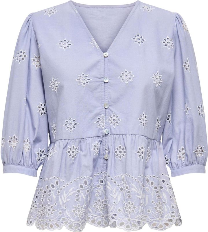 Jdypetra - Top - V-Hals - Geborduurd Detail - Regular Fit